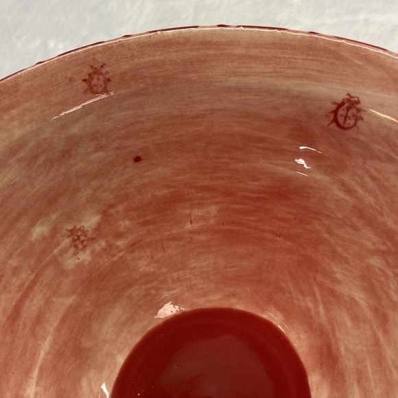 Glazed Ladybug Bowl Hand-painted Preowned - Picture 11 of 11